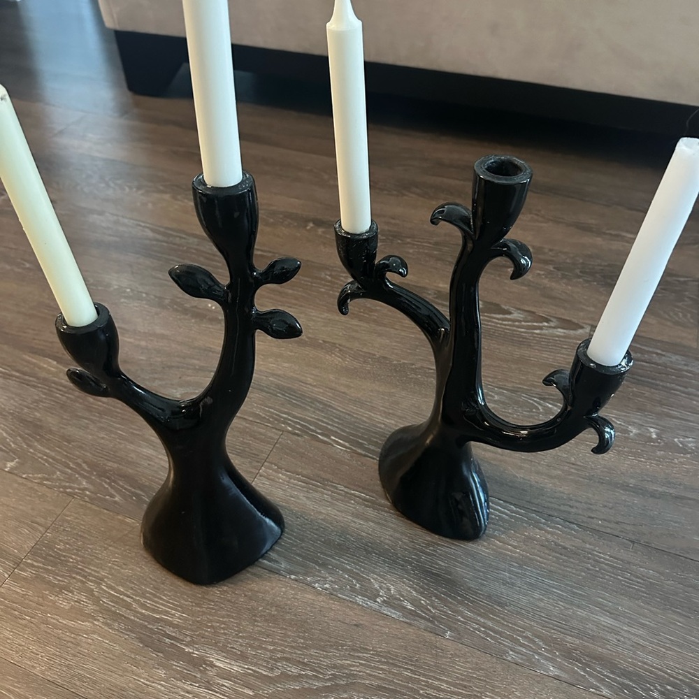 Elegant Black Candelabra Set